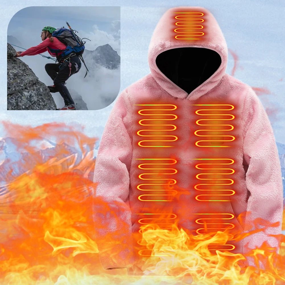 Erkekler kadınlar ısıtmalı ceket kış ısıtmalı giyim USB elektrikli ısıtmalı Hoodies sıcak tutmak yürüyüş gömlek ceket kayak ısıtmalı yelek Görüntü 1