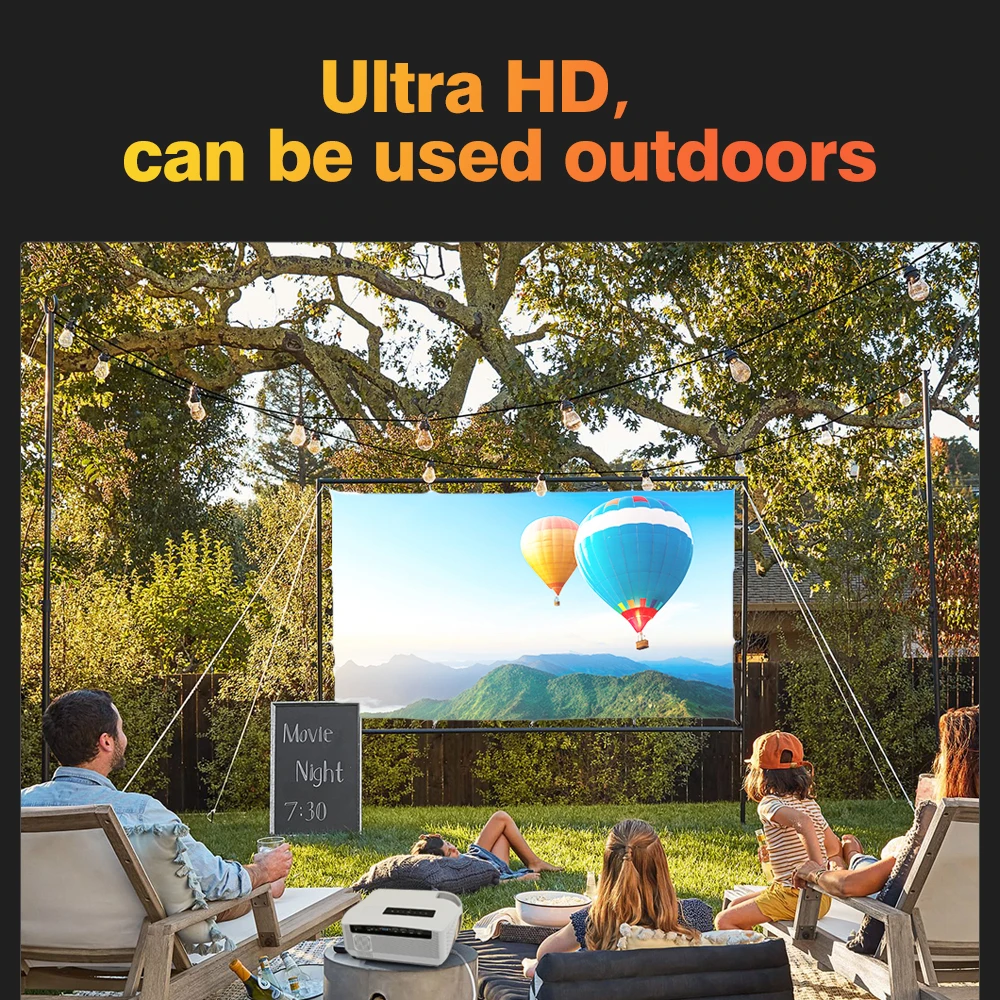 Ev Sineması 4 k Video Projetor Yerli 1080 p Full HD 1450 ANSI Ultra Parlak WiFi 6 ve Bluetooth Film LCD ışın Projektörler Görüntü 1