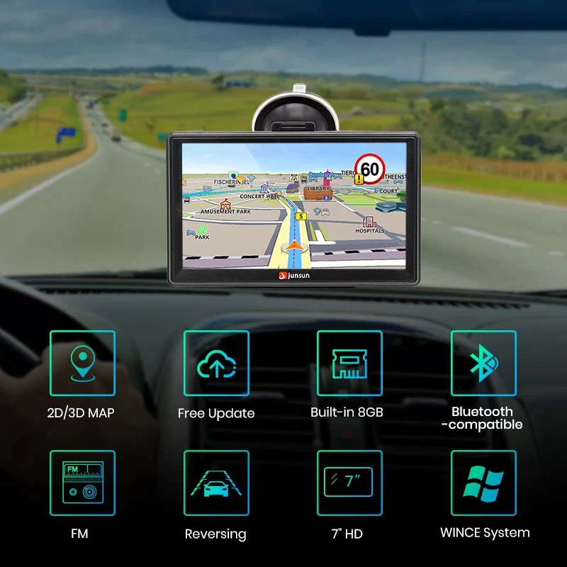 Evrensel Araba GPS Navigasyon 9 İnç Dokunmatik Ekran 256 M + 8G FM Ses Istemleri Avrupa Yeni Harita Ücretsiz Güncelleme Kamyon GPS Navigasyon Cihazları A9 A10 Görüntü 1