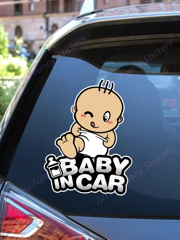 FUYOOHİ Komik Çıkartmalar Dış Aksesuarlar Yaratıcılık Çıkartması Erkek Bebek Araba V3 Araba Sticker Oto Dekorları Tampon Arka Cam Görüntü 1