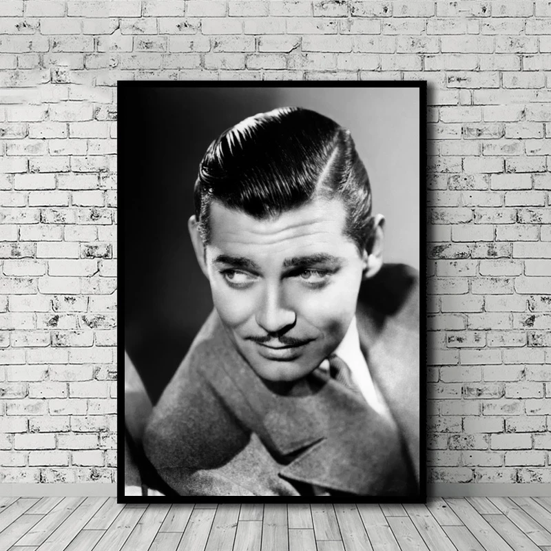 GX1814 Film Aktör Yıldız Clark Gable Smiler Serin Poster Baskılar Tuval Boyama Duvar sanat resmi Fotoğraf Oturma Odası Ev Dekor İçin Görüntü 1