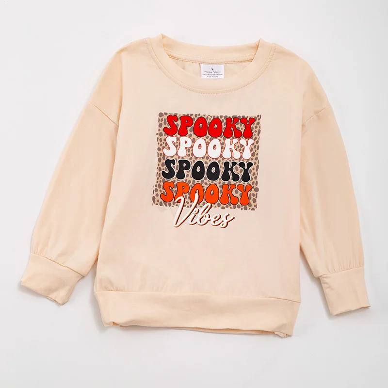 Girlymax Güz Cadılar Bayramı Uzun Kollu Kıyafetler Bebek Kız Üst T-shirt Leopar Spooky Trick Or Treat Butik Çocuk Giyim Görüntü 1