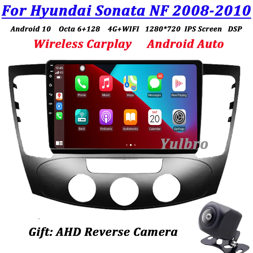 Hyundai Sonata NF 2008 için 2009 2010 Android 11 Araba Radyo Dvd Kaydedici Stereo Multimedya Oynatıcı Ana Ünite Carplay Gps Navigasyon Görüntü 1