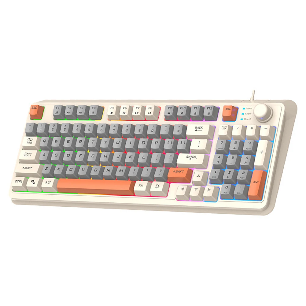 K82 mekanik klavye RGB ışık oyun Tuş Takımı USB portu aydınlık klavye 94 Tuşları Çalışırken değiştirilebilir Klavye PC Tablet için Masaüstü Görüntü 1