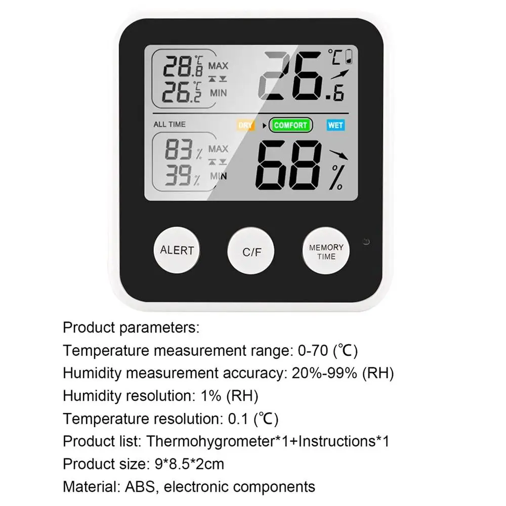 Kapalı Dijital Termo Higrometre LCD Elektronik Termometre Hidrometre Ölçer Higrometre nem ölçer Görüntü 1