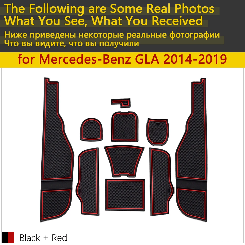 Kaymaz Kauçuk Fincan Yastık Kapı Oluk Mat Mercedes Benz GLA X156 GLA180 GLA200 GLA220 GLA250 GLA45 2019 2020 Aksesuarları Görüntü 1