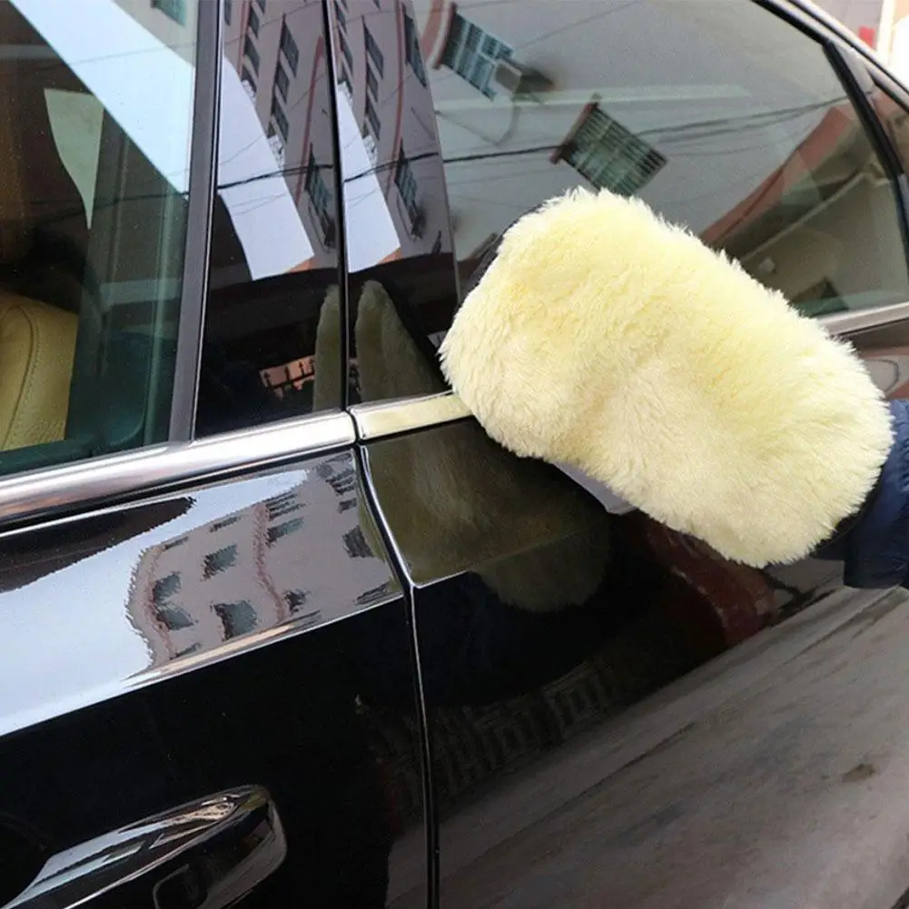 Mikrofiber Yün Yumuşak Oto Araba yıkama eldiveni Temizleme Araba temizlik eldiveni Motosiklet Yıkama araba bakımı Boya Yıkama Bakım Araçları Görüntü 1