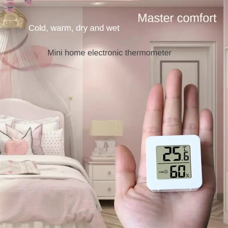 Mini Higrometre Ev Elektronik Akıllı Termometre Yatak Odası Vücut Sıcaklık Sensörü Ev Bebek Odası Hava Nem Ölçer Görüntü 1