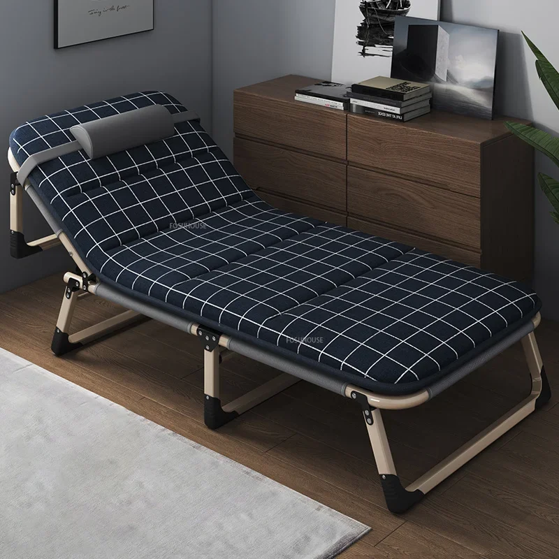 Modern Tek katlanır yatak Ofis Öğle Yemeği Molası Yatak Ev Daire Aile Yanı Taşınabilir kamp yatağı Çok Fonksiyonlu Uzanmış Sandalyeler Z Görüntü 1