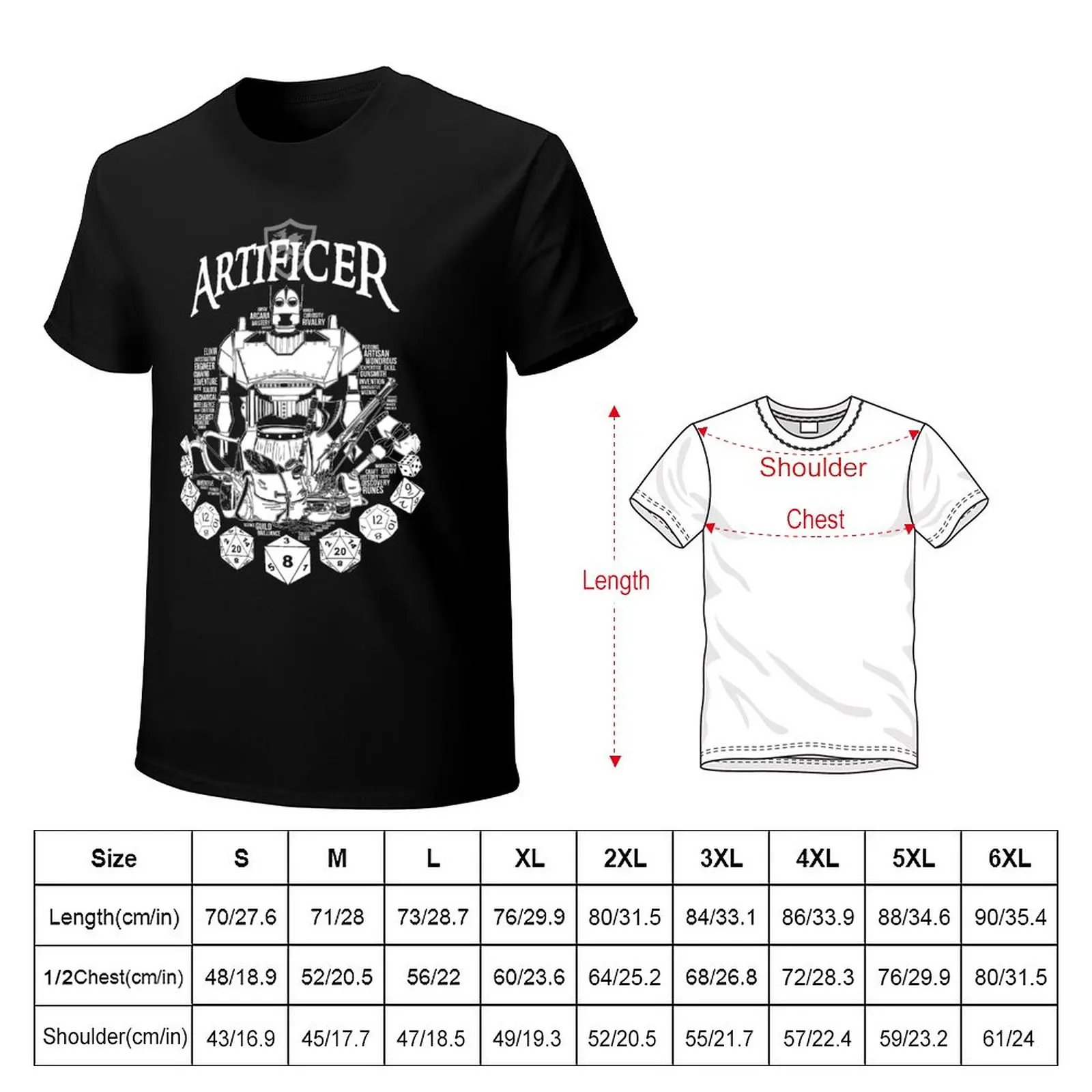 RPG Sınıf Serisi: Artificer-Beyaz Versiyonu T-Shirt kedi gömlek siyah t shirt spor fan t-shirt Kısa kollu tee erkekler t gömlek Görüntü 1