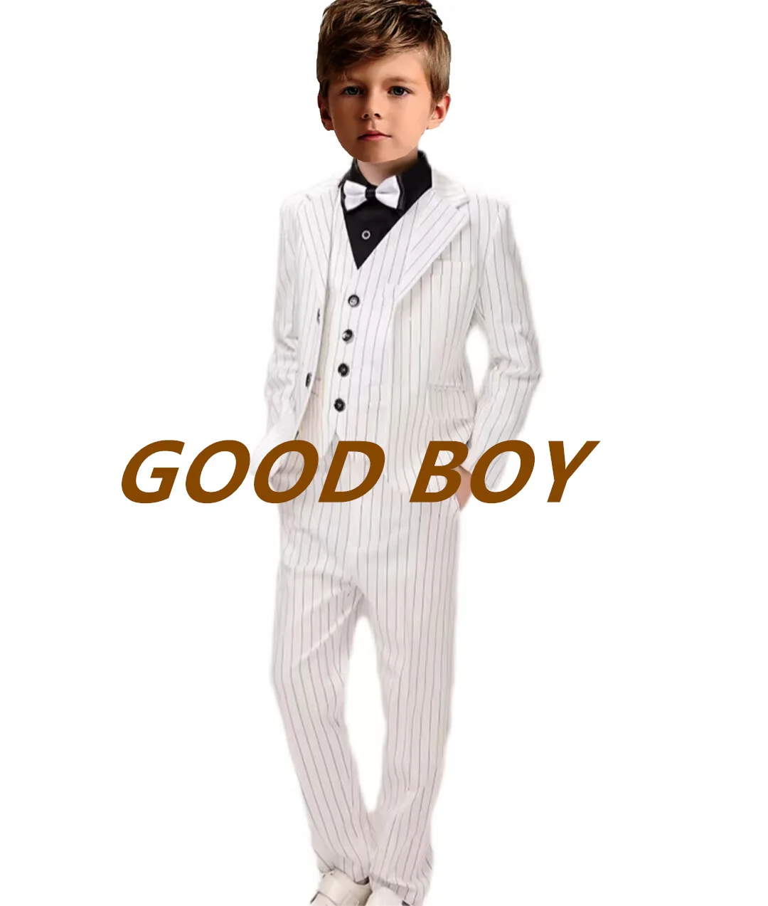 Resmi çocuk düğün çocuk takım elbise beyaz parti blazer pantolon vaftiz elbise çocuk elbise beyefendi genç balo akşam dre Görüntü 1