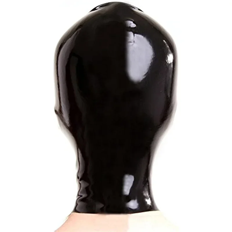 Siyah Kauçuk Davlumbazlar Seksi Fetiş Kadın Tam Başkanı Lateks Maske El Yapımı Cosplay Maske Açık Ağız Hiçbir Zip Görüntü 1