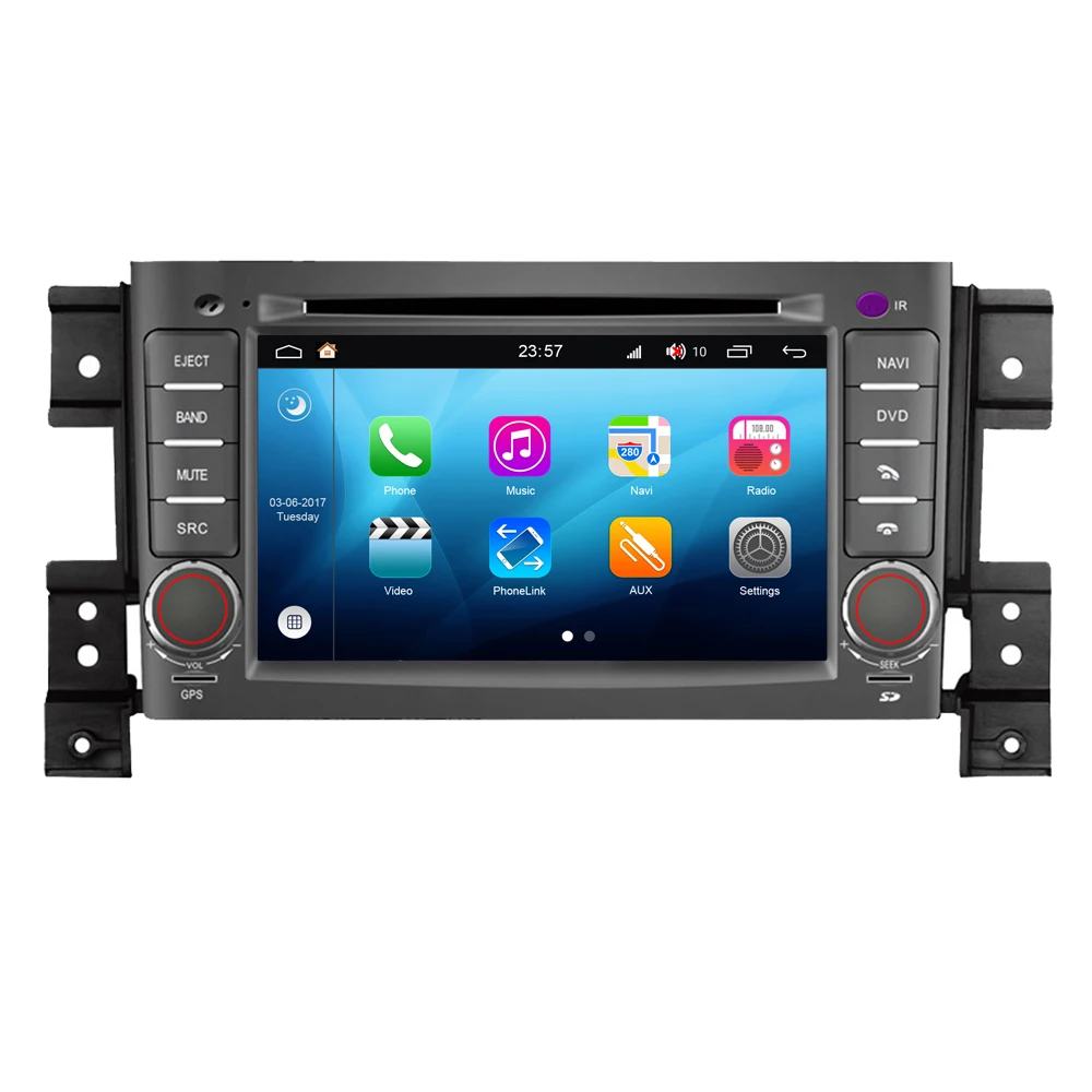 Suzuki Grand Vitara için Android 8.0 Dokunmatik Ekran Ses 2 Din Araba Stereo Bluetooth Telefon Bağlantı MP3 DVD GPS Navigasyon S200 Görüntü 1