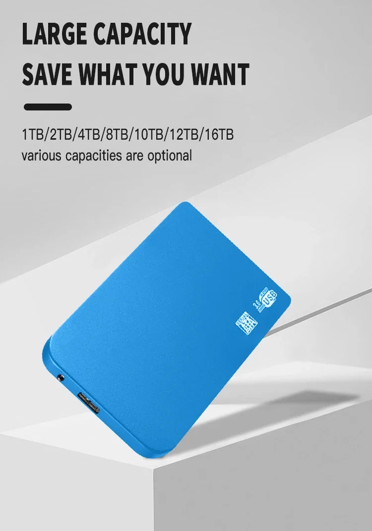 Taşınabilir SSD 1 TB Yüksek Kapasiteli harici sabit disk 2 TB Katı Hal Sürücü sabit disk Yığın depolama Aygıtı için Dizüstü / Masaüstü / Telefon Görüntü 1