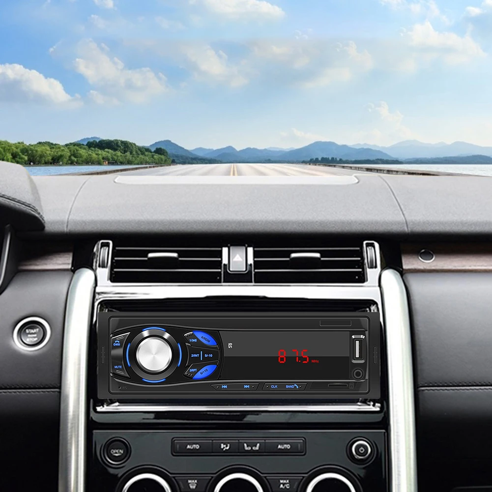 Tek Din In-Dash Araba Stereo BT / FM Radyo/USB/AUX / TF Ses Sistemleri Araba Ses Alıcısı Uzaktan Kumanda ile Görüntü 1