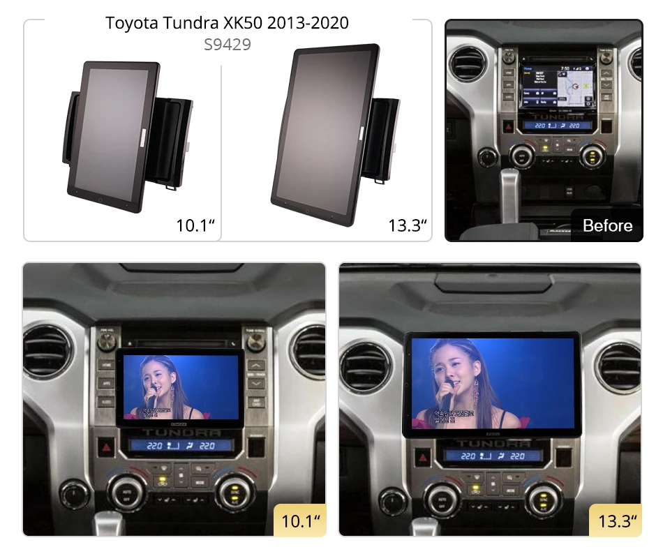 Tesla Ekran 6G + 128GB Otomatik Android 10 Araba Radyo Video Oynatıcılar GPS Carplay Navi Toyota Tundra 2014 İçin 2015 2016 2017 2018 2019 Görüntü 1