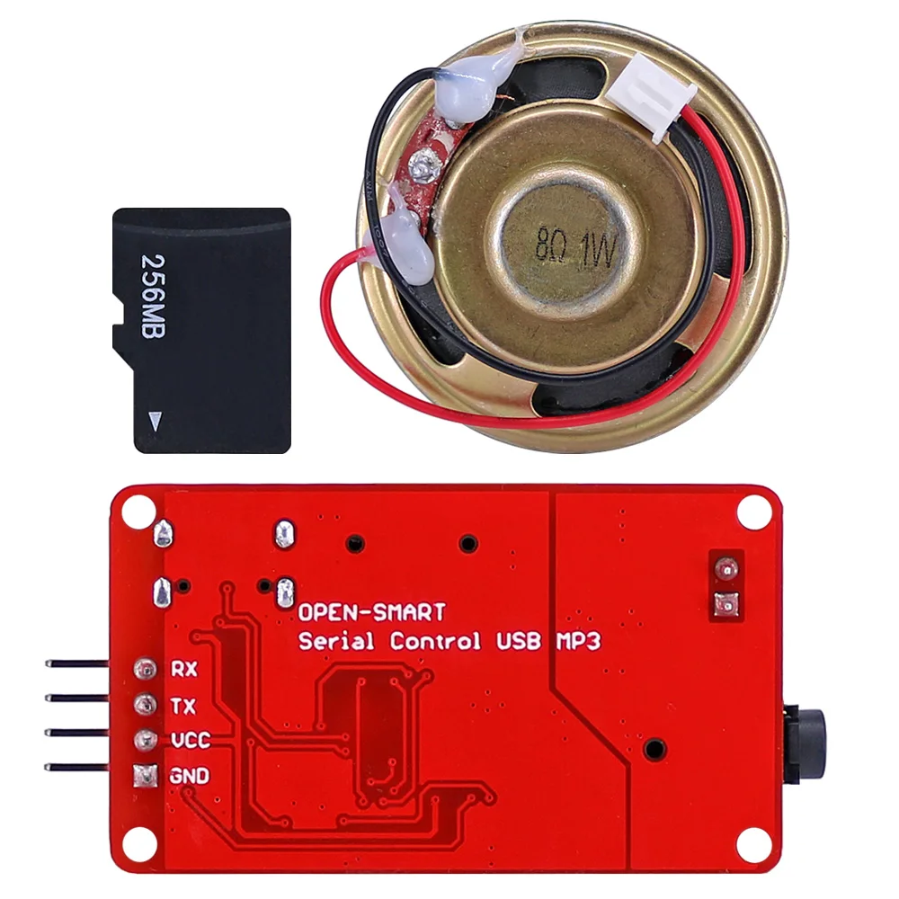 UART Seri Kontrol USB MP3 WAV Ses Müzik Çalar Modülü Dahili Amplifikatör + 1W Hoparlör + Mikro TF Kart Arduino için Uyumlu Görüntü 1