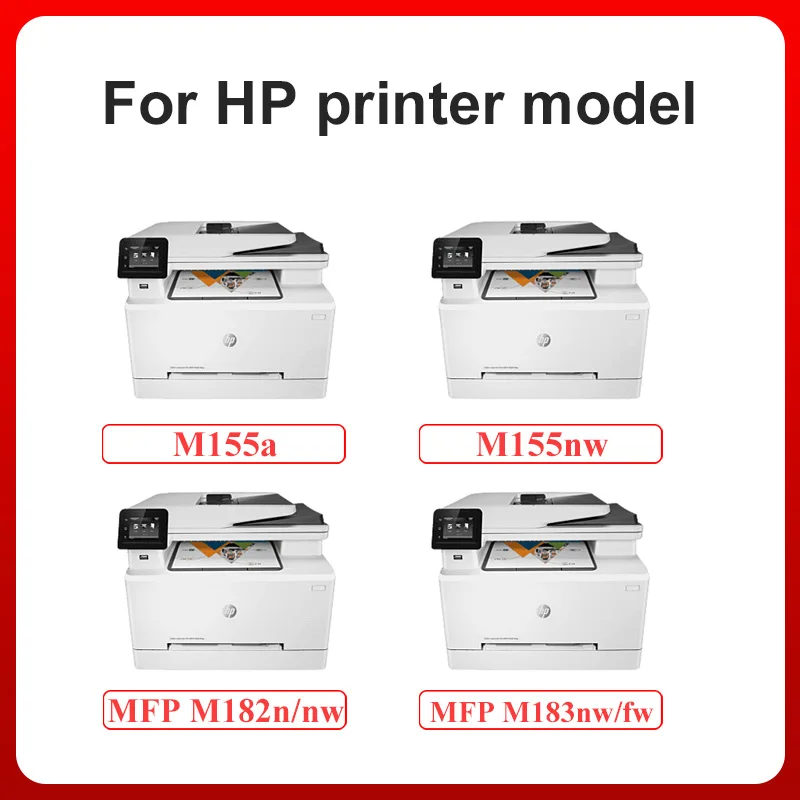 Uyumlu 215A Toner HP için kartuş Renkli LaserJet Pro MFP M183fw 182n M182nw M155a 155nw Dolum Yazıcı Kartuşları Çip İle Görüntü 1