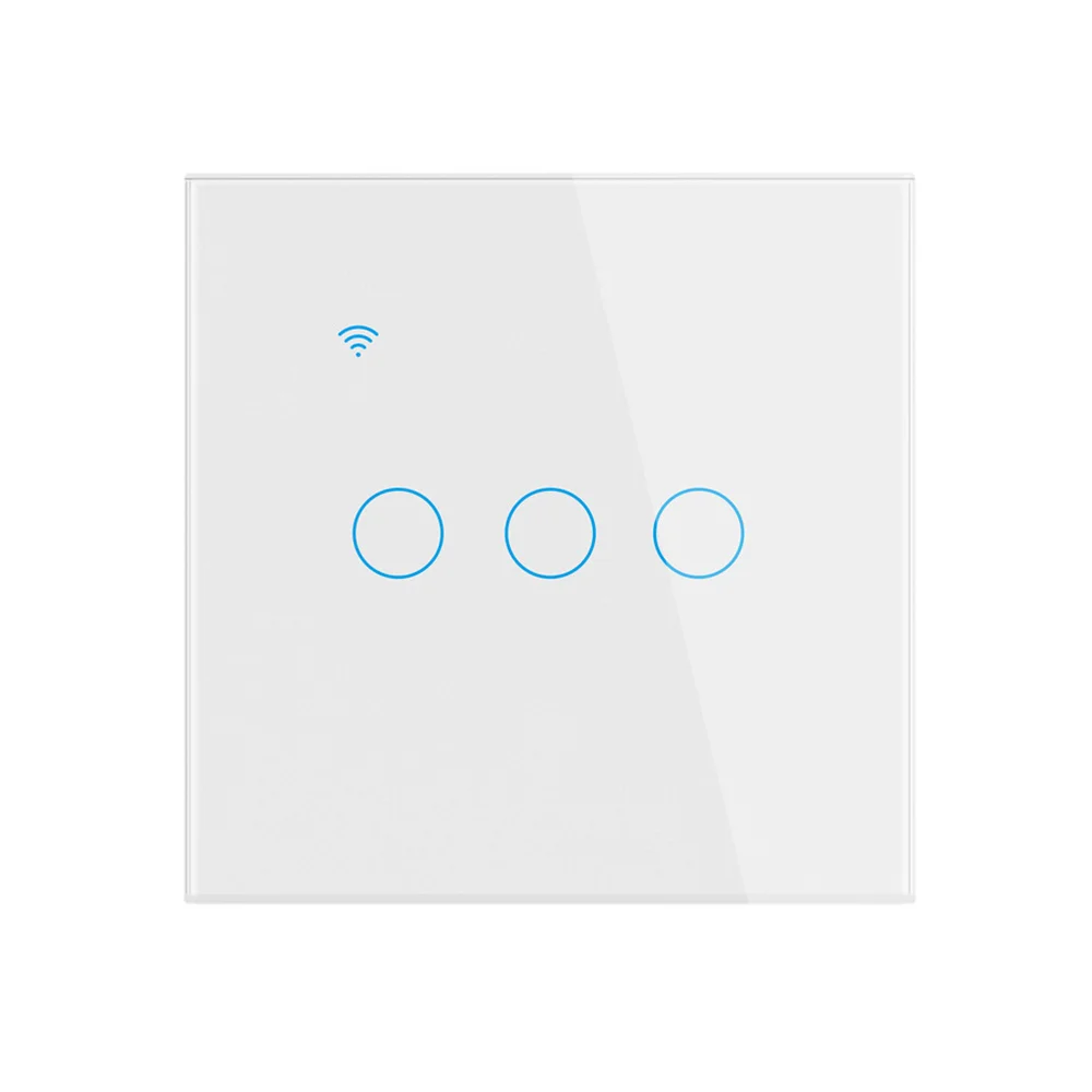 WiFi akıllı 1/2/3 / 4gang Anahtarı Paneli 86 Tipi Avrupa akıllı dokunmatik anahtarı ev ışık duvar düğmesi nötr tel Alexa Görüntü 1