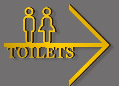 Yaratıcı Kapı Üstü Tabela Wc Güdümlü Etiket Plakası Özelleştirilmiş Tuvalet Duvar Yönlendirme Tuvalet Tabela Özelleştirilmiş Görüntü 1