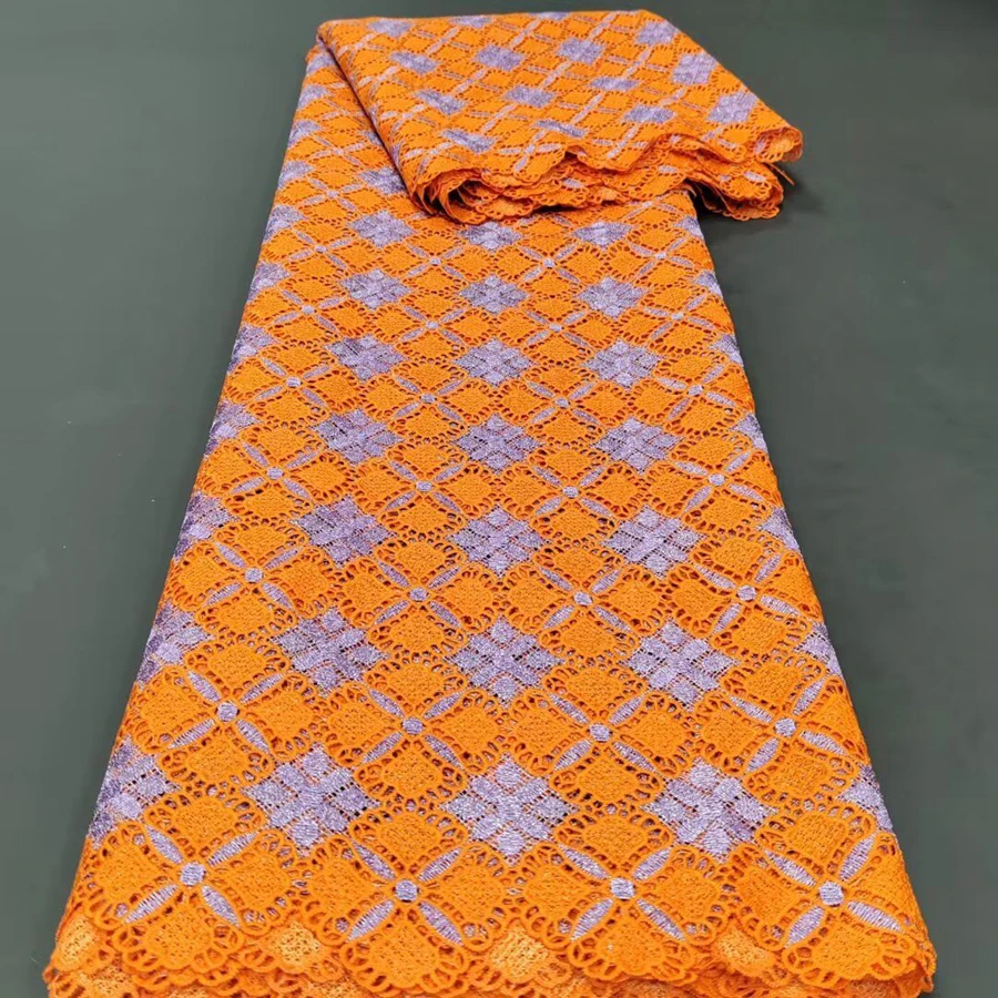 Yeni Gipür Dantel Kumaş Nijerya Suda Çözünür Dantel Afrika Nakış Doku Pullu Kordon Dantel düğün elbisesi Görüntü 1