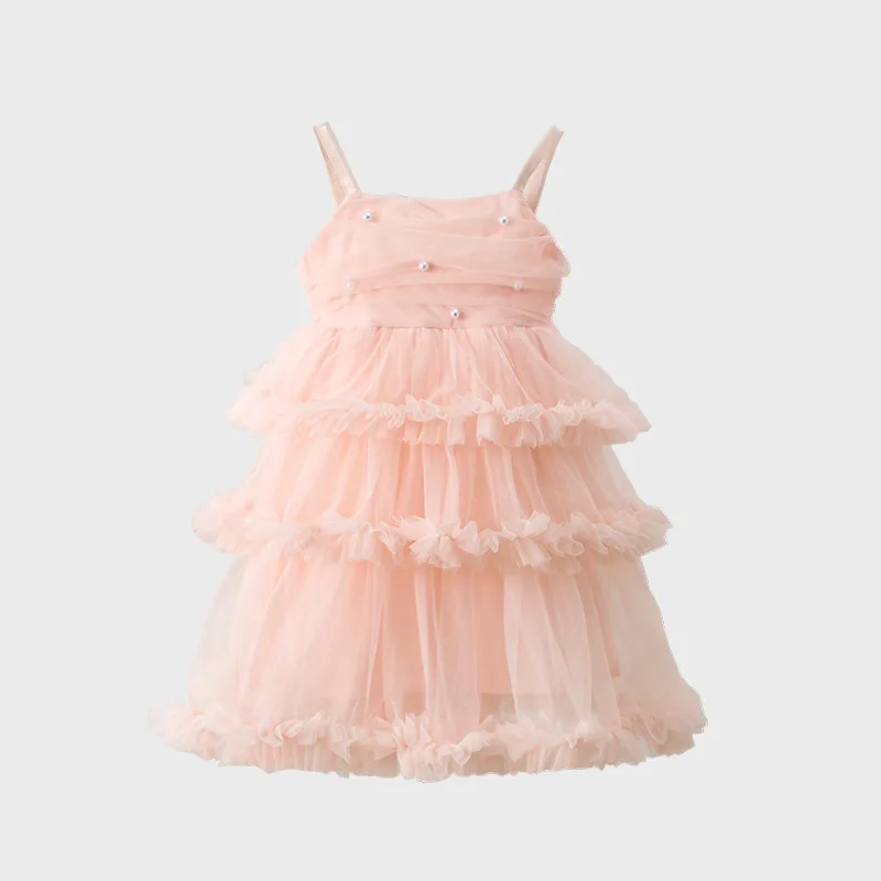 Yeni Yaz Çocuk Kız Elbise Düz Renk Askı Kek Prenses Elbise çocuk Moda Tutu Kabarık Balo Etek H260 Görüntü 1