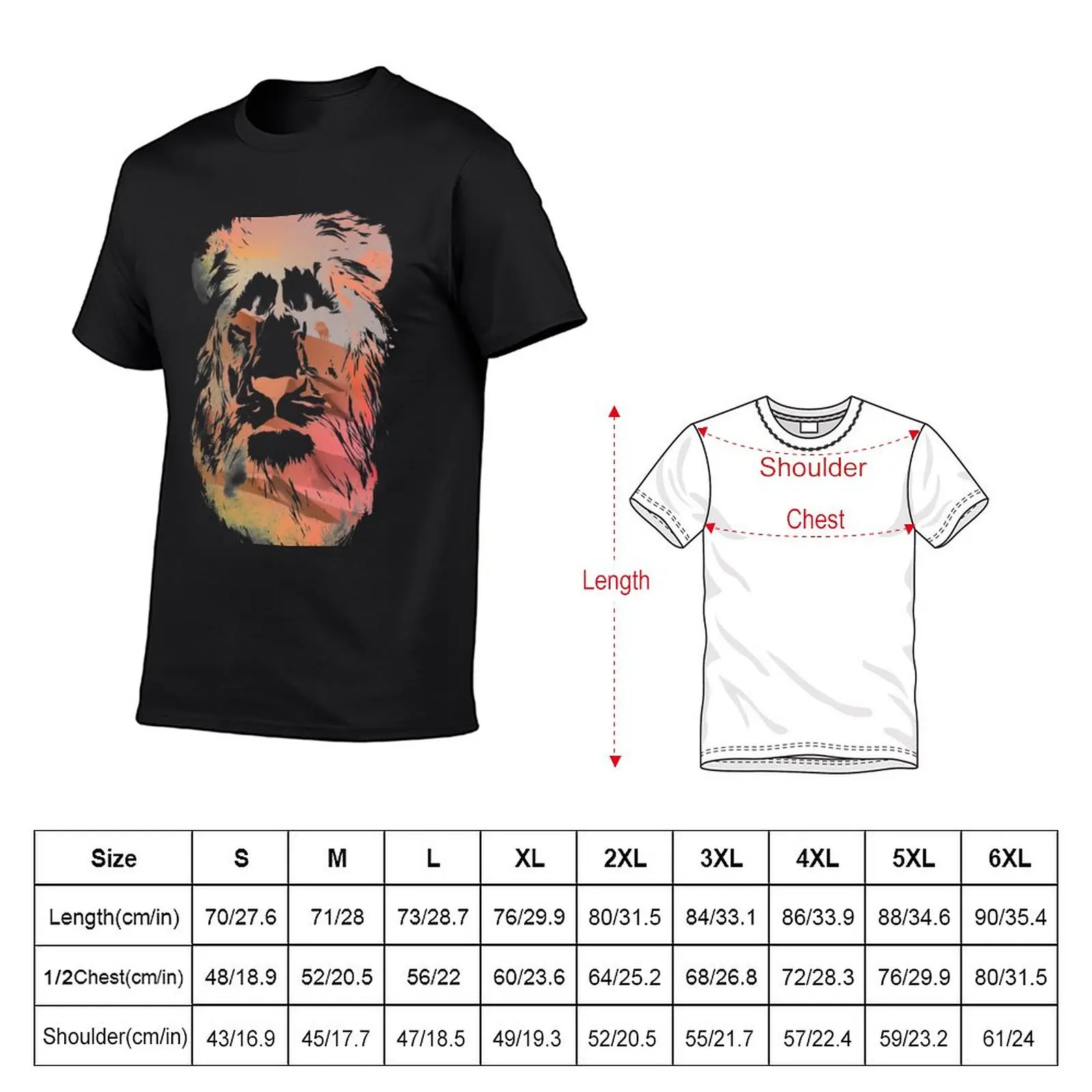 Yeni Çöl aslan T-Shirt grafik t shirt yaz üstleri kore moda erkek t-shirt Görüntü 1