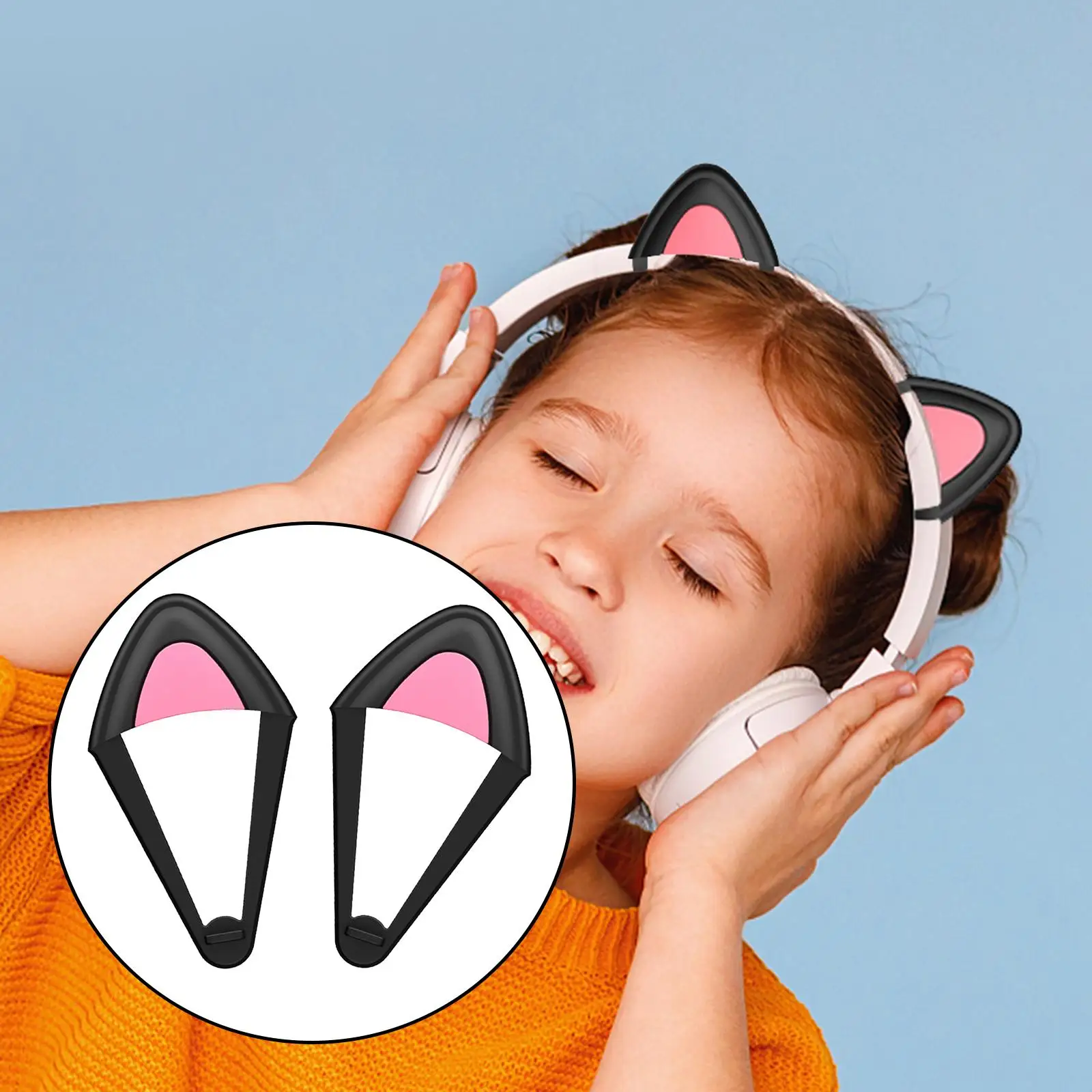 kulaklık için 2x kedi Kulakları Eki Silikon Takılabilir Aksesuar Hayatınıza eğlence Katın Görüntü 1