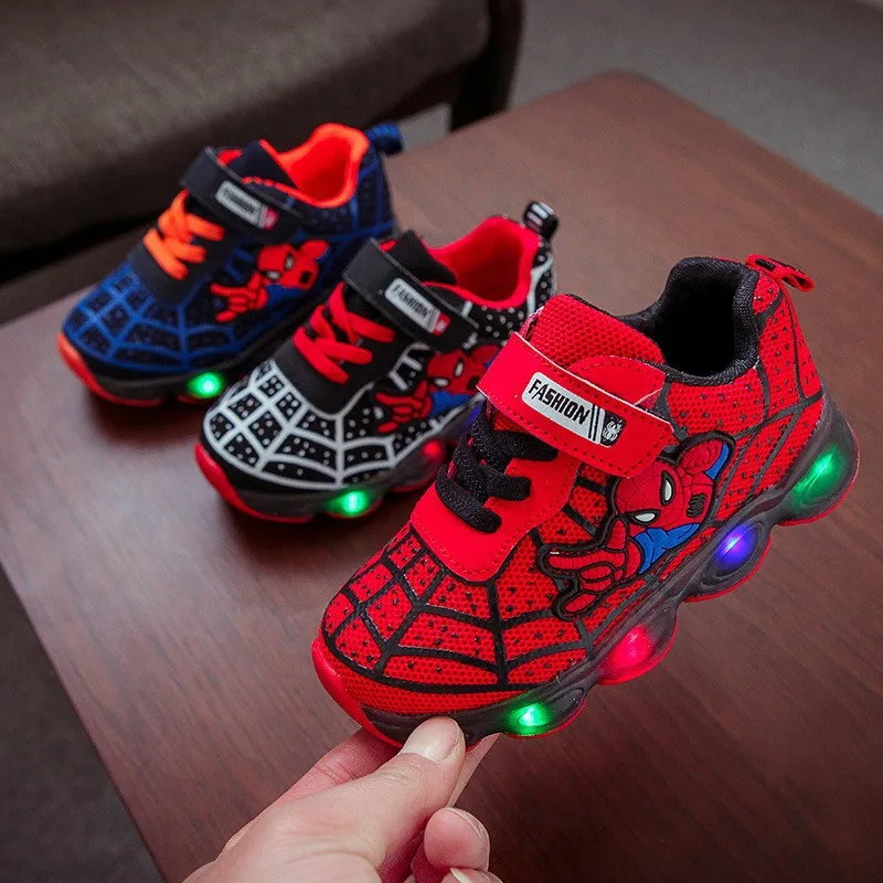 Çocuk light-up ayakkabı erkek ve kız için, koşu ayakkabıları, bebek yanıp sönen ayakkabı, led ışık-up spor ayakkabı, örgü Görüntü 1