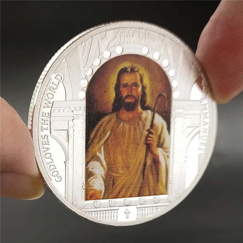 İsa Mesih Din Gümüş Kaplama hatıra parası Son Süper Hatıra Mücadelesi Paraları Hediye Görüntü 1