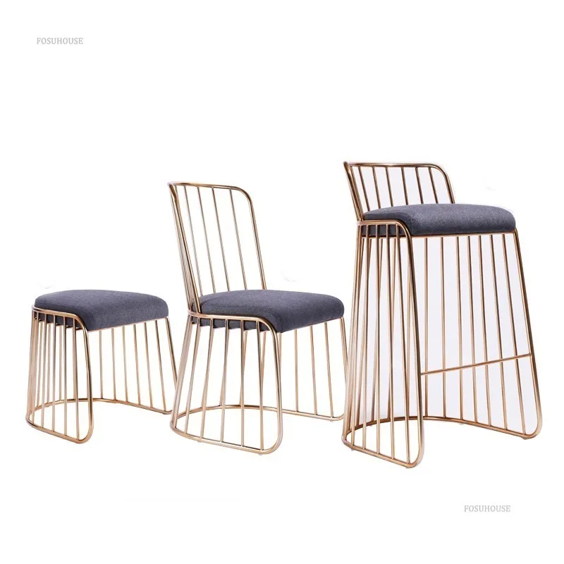 İskandinav Ferforje bar taburesi Modern bar sandalyesi ev mobilyası Yüksek Ayak Tabureleri Minimalist Lüks Arkalığı Sandalyeler Görüntü 1