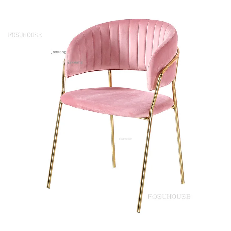 İskandinav Kumaş Oturma Odası Mutfak yemek sandalyeleri Uydurma Odası Giyim Mağazası Arka Koltuk Yatak Odası Balkon Yurdu makyaj koltuğu Görüntü 1