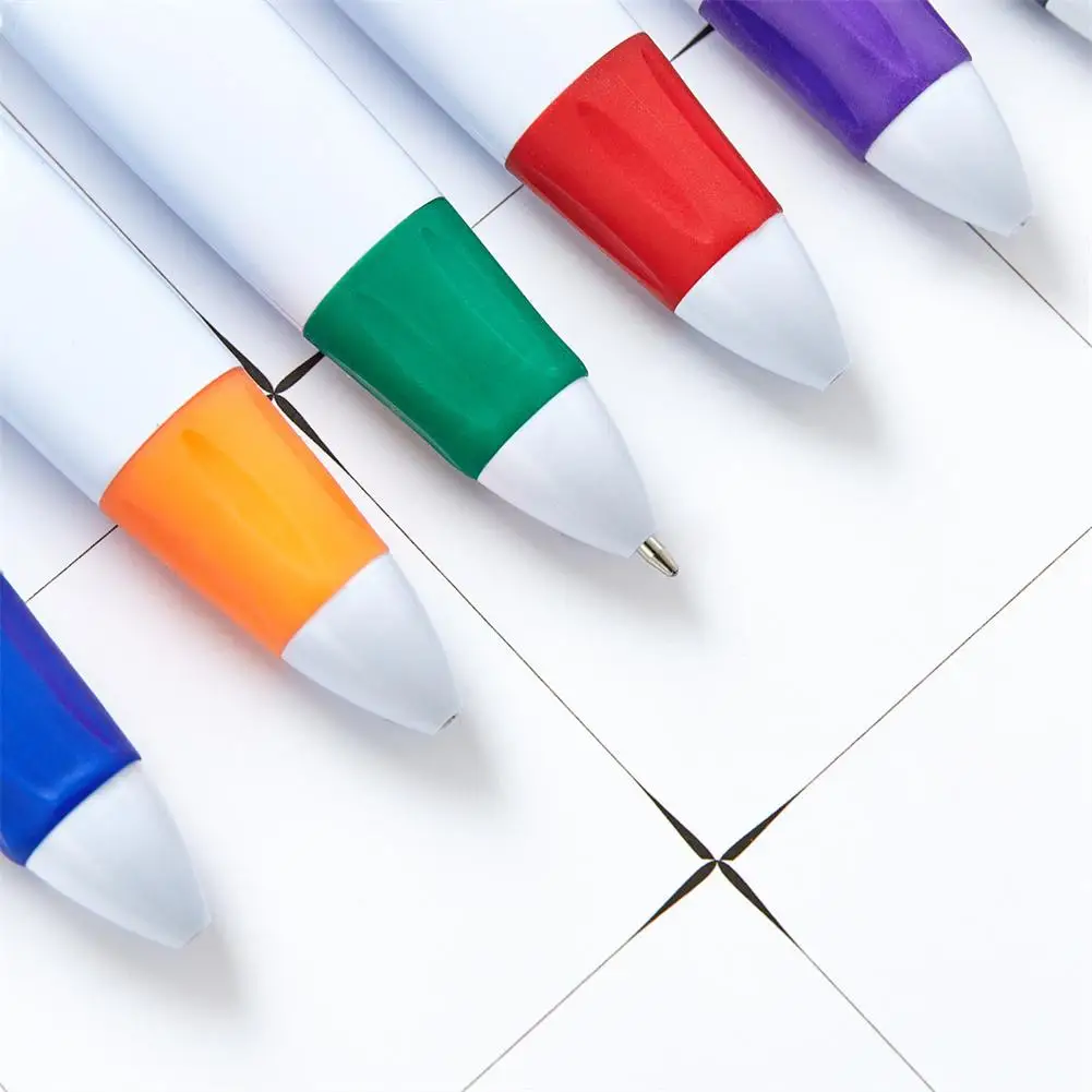 1.0 mm 4-in-1 Renkli Taşınabilir Basın Tükenmez Kalem Karabina İle Okul Ofis Kırtasiye Malzemeleri Görüntü 2