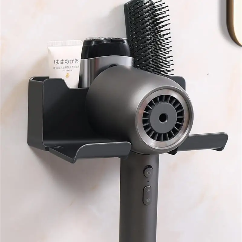 1 ~ 5 ADET Duvara Monte Saç Kurutma Makinesi Tutucu Banyo Rafı Sondaj olmadan Plastik Saç kurutma makinesi standı Banyo Organizatör Görüntü 2