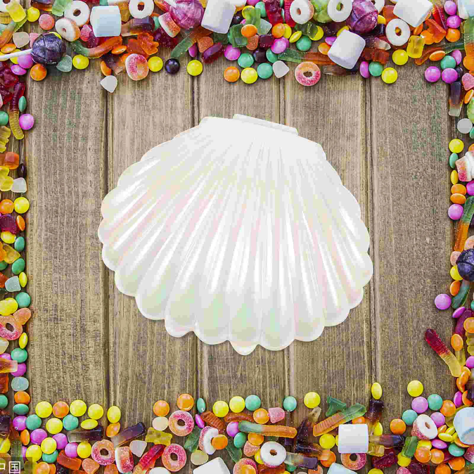 10 adet Kabuk Şeker Saklama Kutuları Deniz Kabuğu Şeker Kutuları Plastik Düğün Mini Deniz Kabukları Saklama Kutusu Mücevher Kutusu Görüntü 2