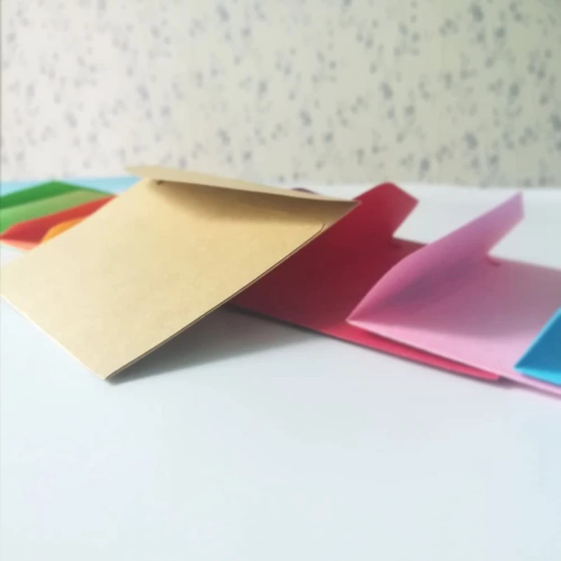 100 Adet Mini Zarflar 10 Renk Hediye Kartı Zarfları Kişiselleştirmek İçin Hediye Kartları Düğün Zarflar Veya Yer Kartı Görüntü 2