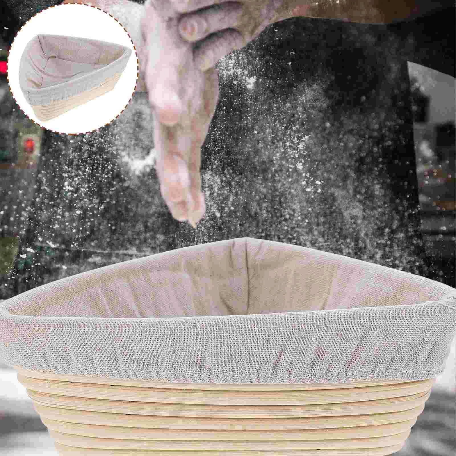 2 adet Ekmek Prova Sepeti Banneton Brotform Ekmek Rattan Sepet Bez Astar Kase Profesyonel Ev Fırıncılar Görüntü 2
