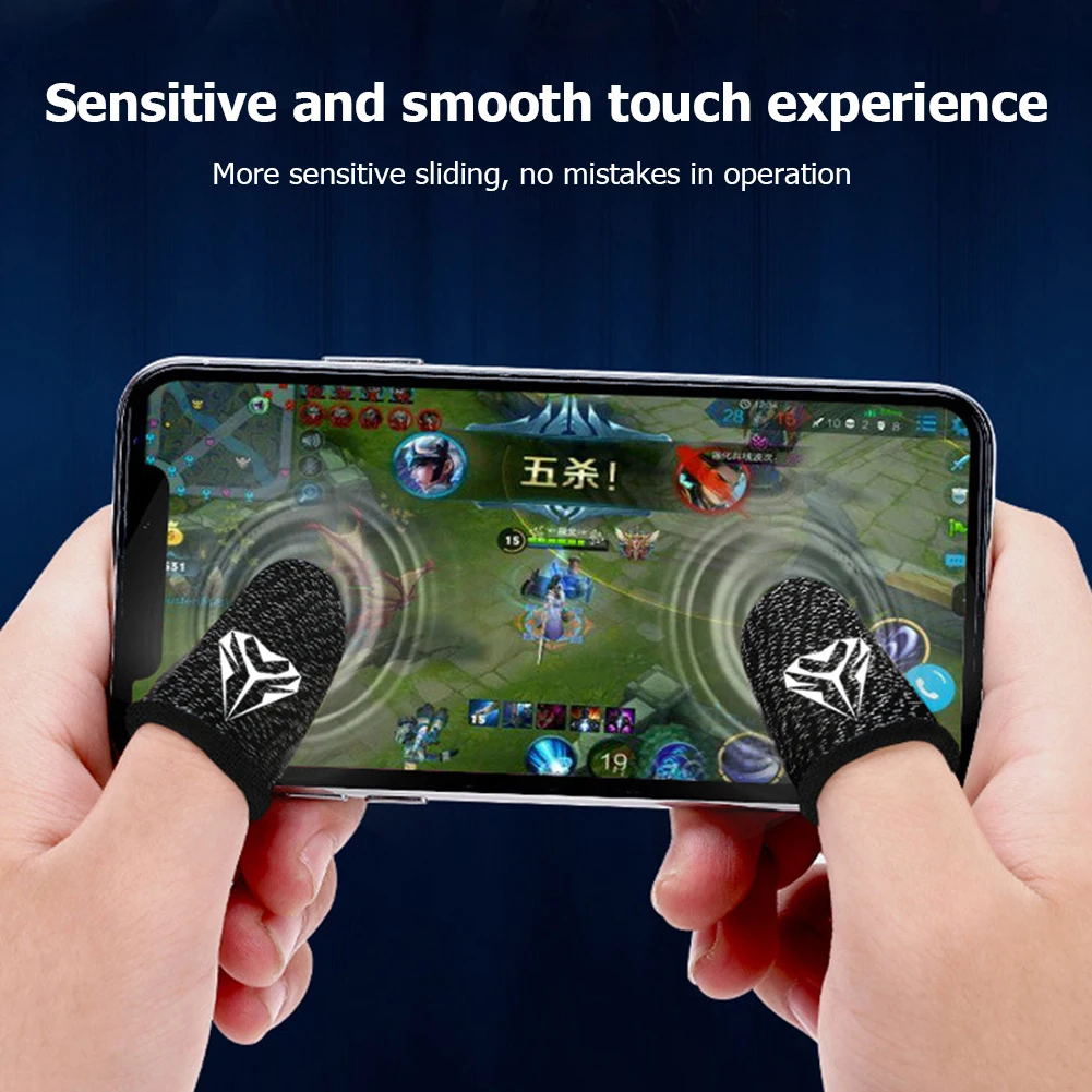 20-2 ADET Parmak Karyolası Oyun Parmak Eldiven Ultra ince Nefes Sweatproof Dokunmatik Ekran Oyun Parmak Kollu PUBG Mobile İçin Görüntü 2