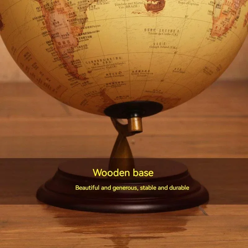 20/25cm Retro Led Dünya dünya küresi Haritası 360 Derece Dönen Dünya Coğrafya Haritası Tüm İngilizce Masa Dekorasyon Masa Lambası Görüntü 2