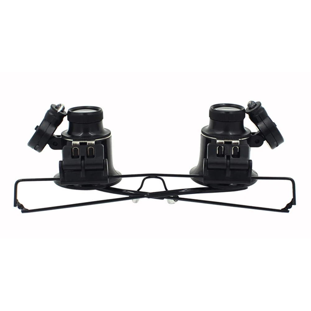 20X Lens Gözlem Büyüteç Kafa Bandı Gözlük LED Büyüteç Gözlük Loupes Giyen Gözlük Taşınabilir Lens Kafa Bandı Görüntü 2