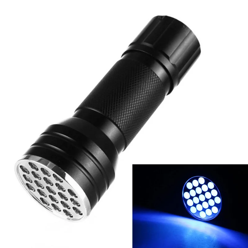 21 LED UV ultraviyole El feneri Blacklight 395NM mini fener Flaş lambası Pet İdrar lekeleri Taşınabilir siyah ışık el feneri Görüntü 2