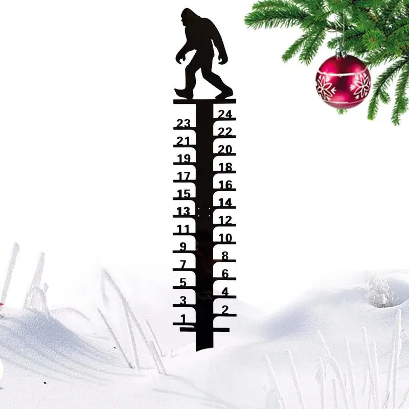 24 inç Kar Tanesi Ölçüm Göstergesi Taşınabilir Kar Göstergesi Noel Açık Ölçüm Göstergesi Metal Kar Cetvel Ev yılbaşı dekoru Görüntü 2