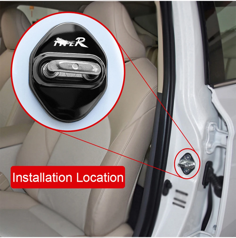 4 ADET Araba Kapı Kilidi kapağı Korumak İçin Araba aksesuarları Honda Civic Type R Civic Type R FL5 2022 2023 Araba sticker Görüntü 2