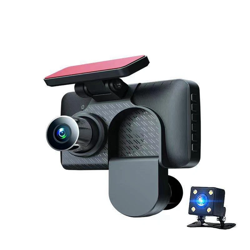 4 İnç 1080P Üç lensli araba Kaydedici Park İzleme Yedekleme Video Fonksiyonu HD Gece Görüş Kaydedici Araba İçin Görüntü 2