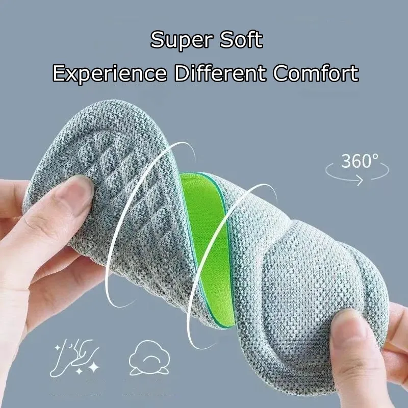 4D Masaj Spor ayakkabı tabanlığı Ter Emici Nefes Deodorant Astarı Ayak Büyüyen Taban Sünger Ayakkabı Ekler Pad Görüntü 2
