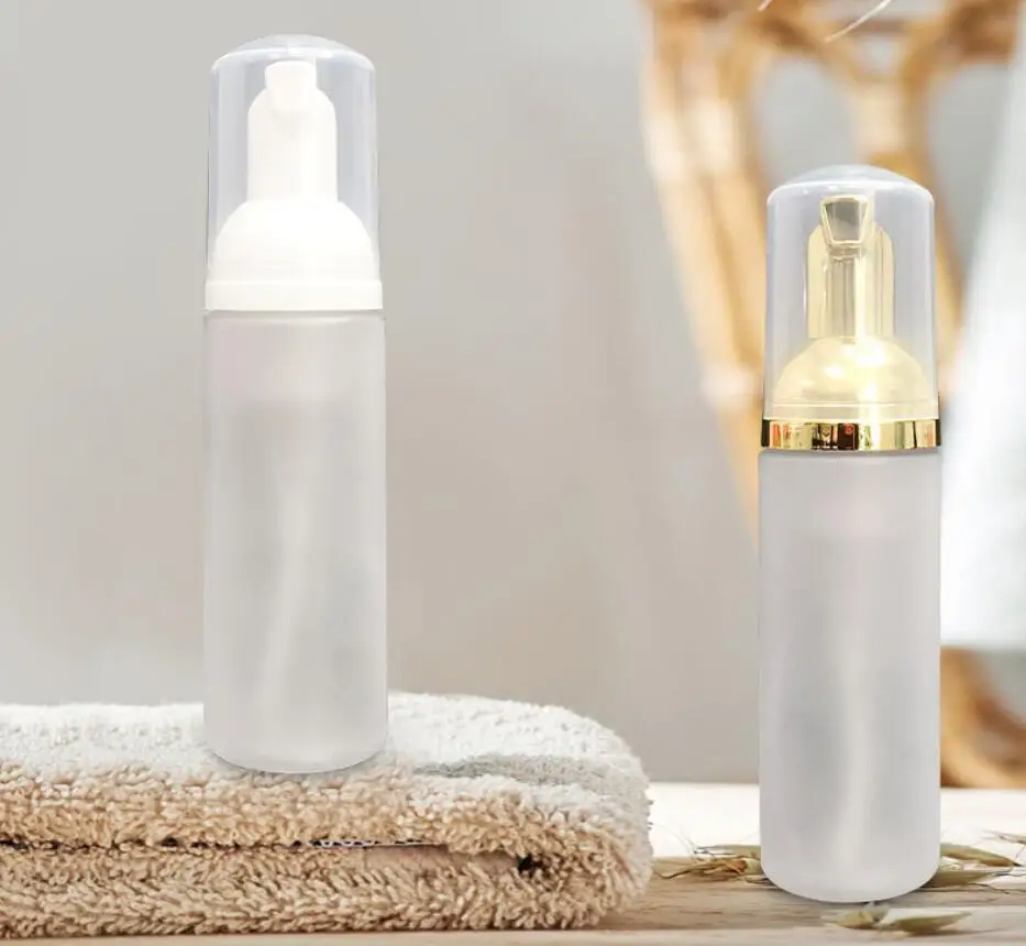 50ML buzlu plastik PET şişe köpük pompası sabun köpüğü yüz temizleyici losyon emülsiyon el yıkama suyu sıvı cilt ambalaj Görüntü 2