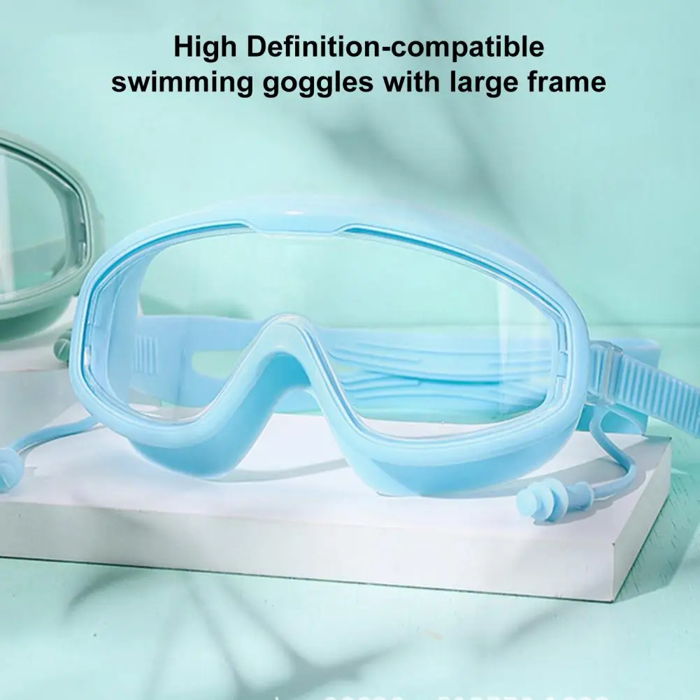 Anti-scratch yüzme gözlükleri Yüksek Netlik Koruyucu 3D Uydurma Büyük Çerçeve yüzme gözlükleri Görüntü 2