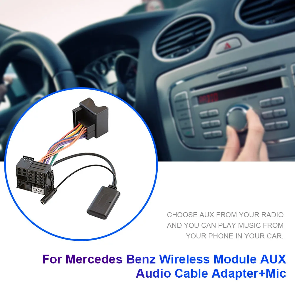 Araba Bluetooth Uyumlu Adaptör Ses MP3 Müzik Adaptörü Bluetooth Uyumlu Radyo Stereo Aux Kablosu Mercedes W169 W203 W245 Görüntü 2
