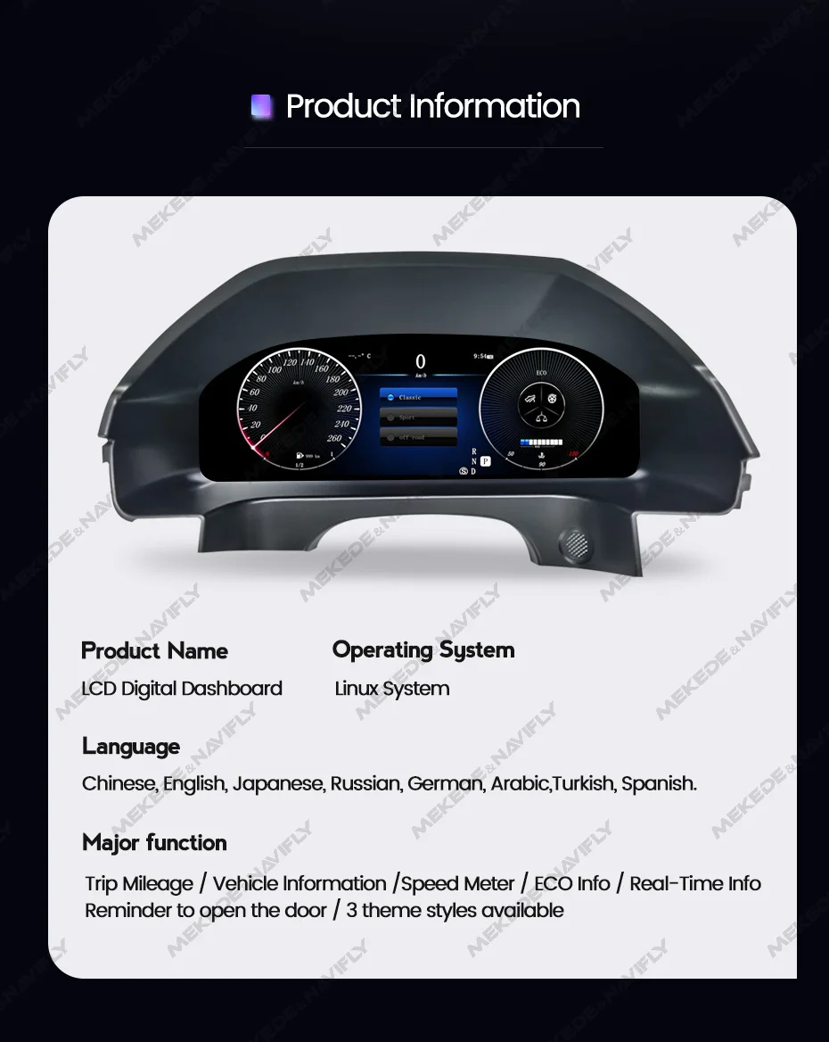 Araba LCD Gösterge Paneli Hız Göstergesi Mercedes Benz E Sınıfı İçin W212 E200 E230 E260 E300 S212 Dijital Küme Enstrüman Ekran Görüntü 2