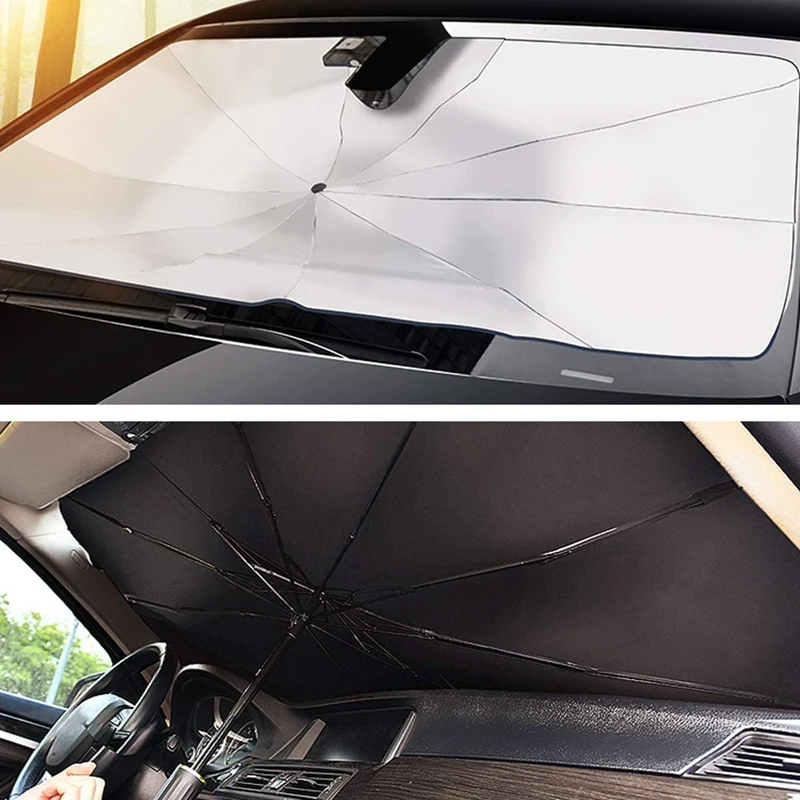Araç ön camı Güneşlik Şemsiye Katlanabilir Güneşlik UV Blok Araba Şemsiyesi Kırık Pencere Kafa Görüntü 2